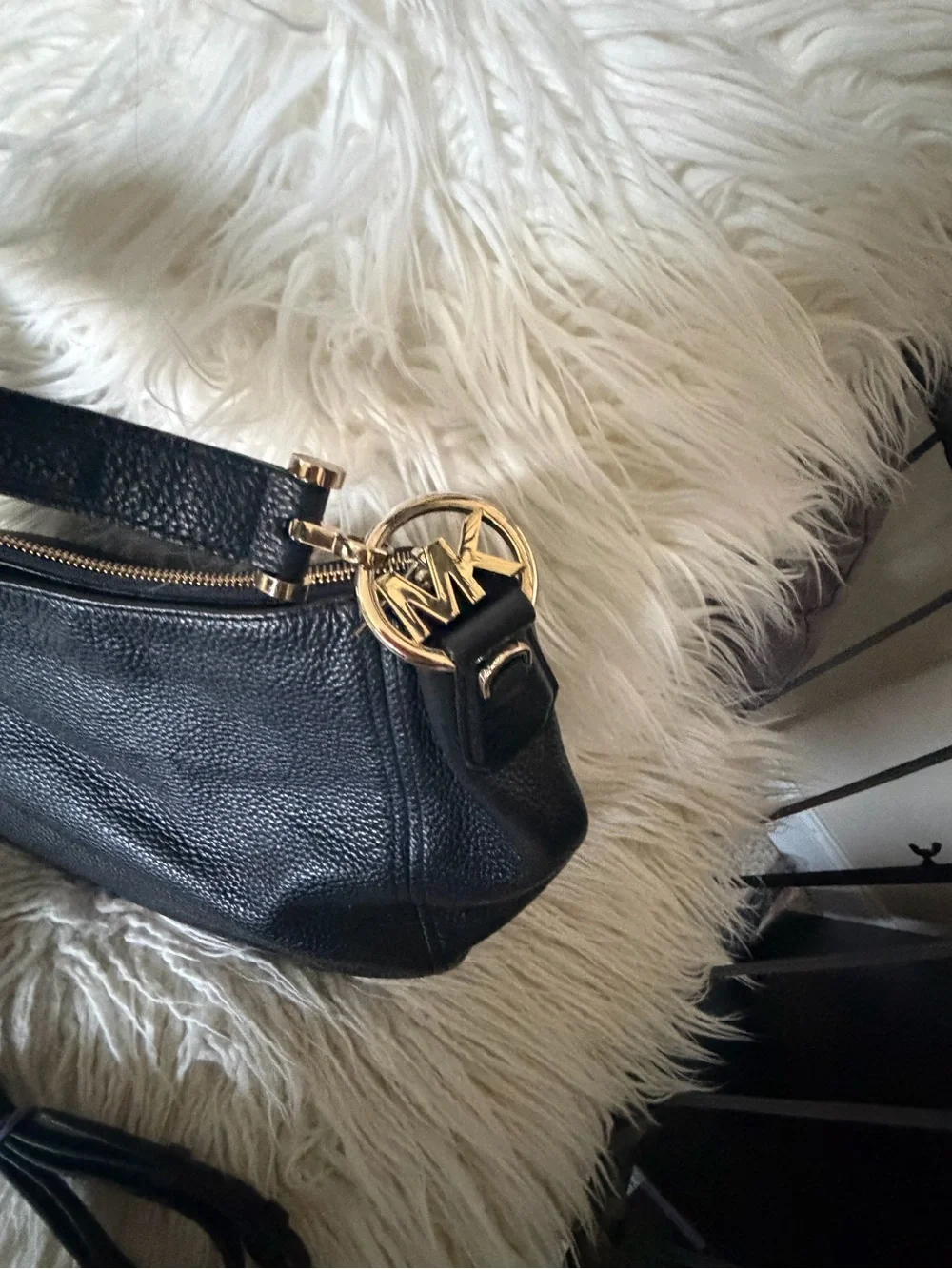 Michael Kors, Black Leather Hobo Shoulder Bag - Classic Women’s Handbag